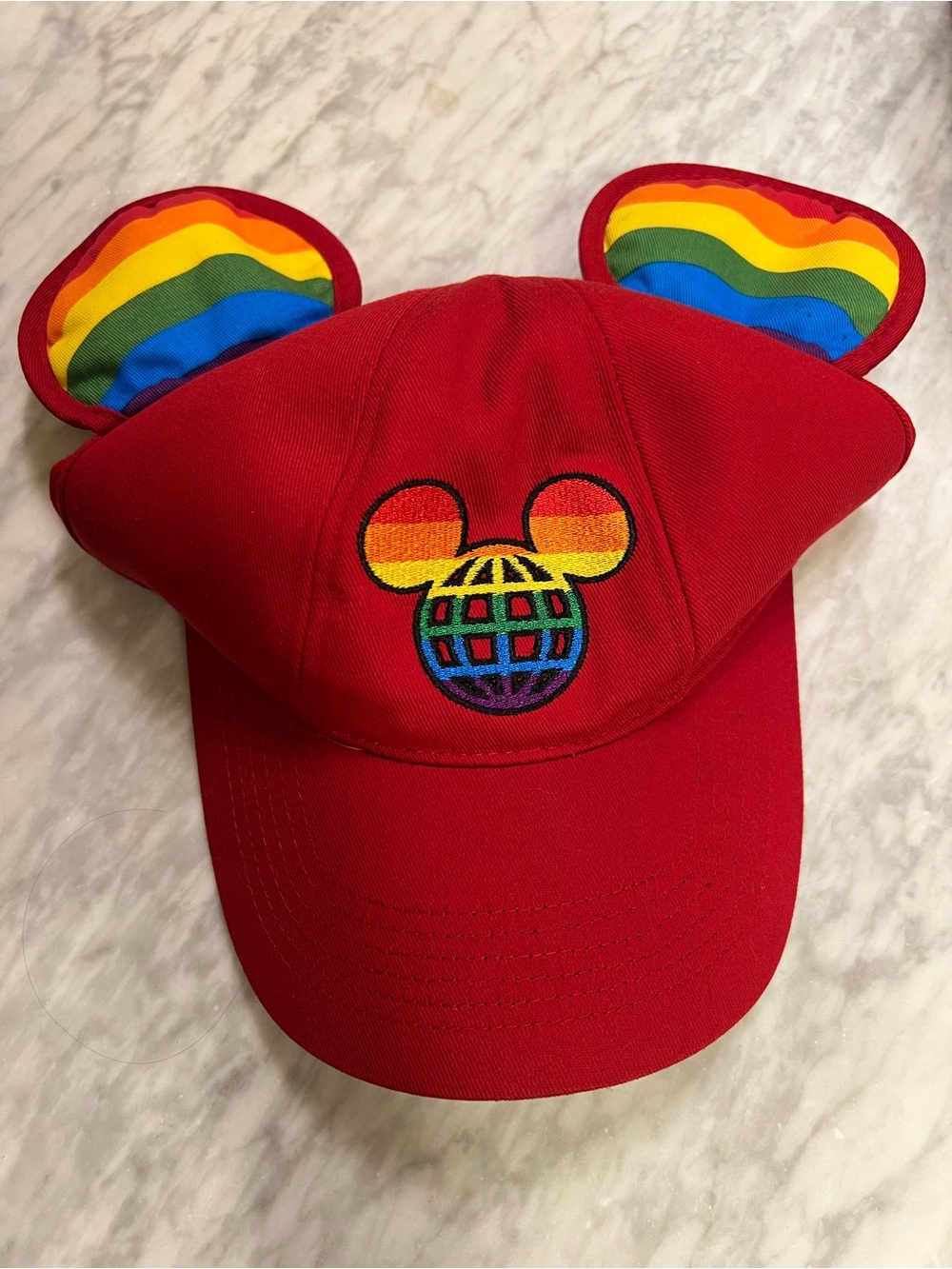 Disney Rainbow Ears Mickey Pride Hat Red - Adult 57-62 cm